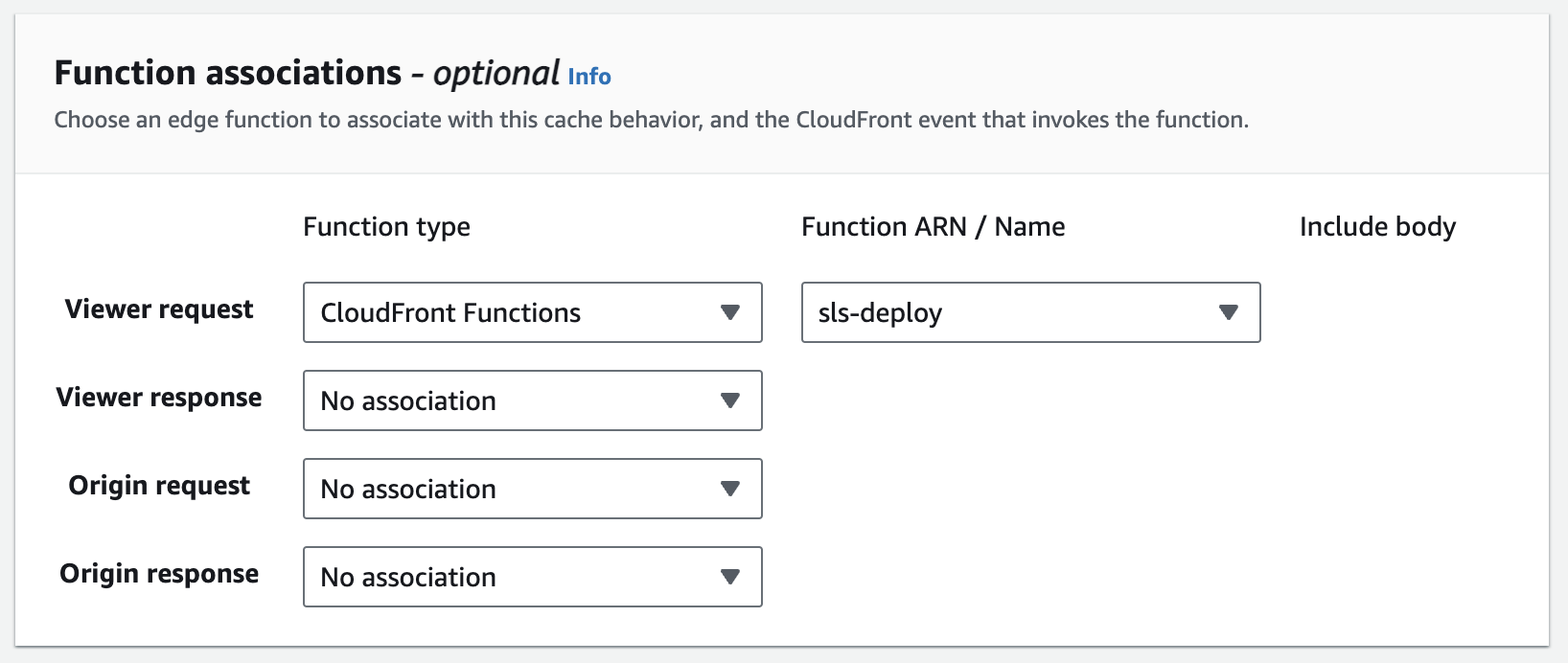 CloudFront Function Association