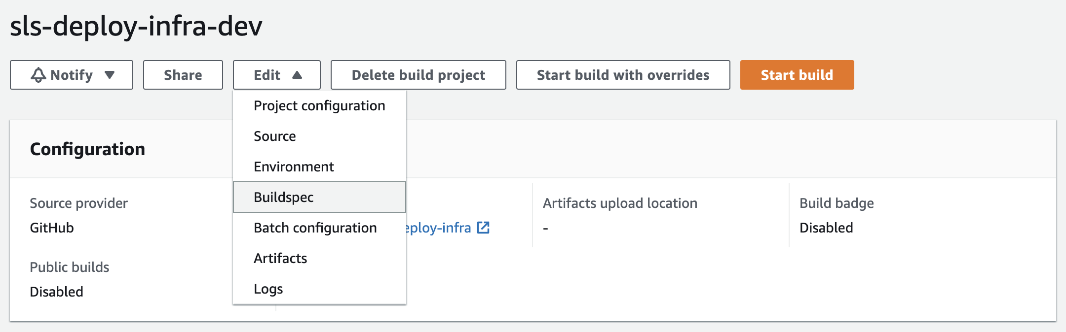 Update buildspec